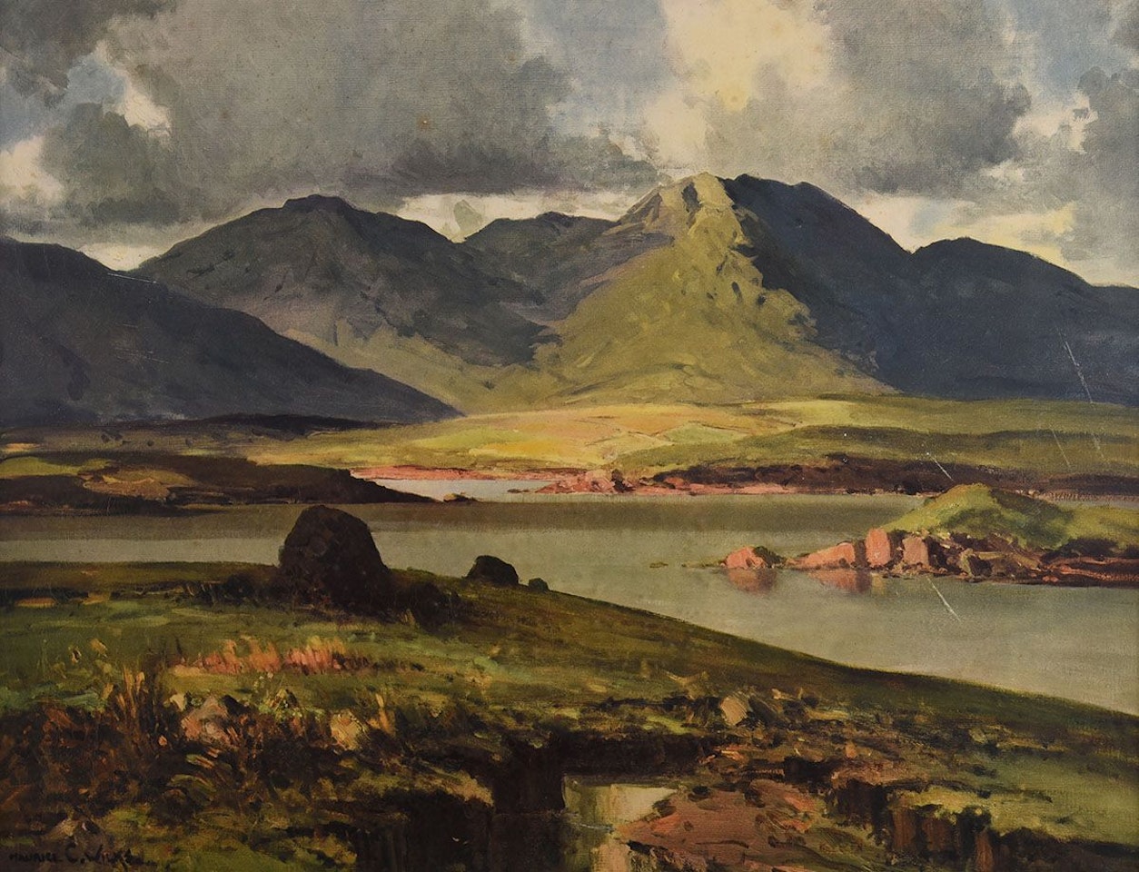 "TURF STACKS, CONNEMARA" by Maurice Canning Wilks