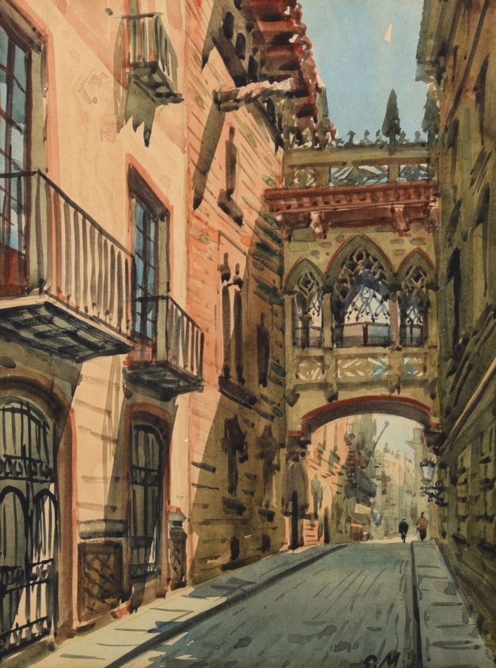 "VENICE SIDE STREET NEAR DODGE"S PALACE" by Italian School
