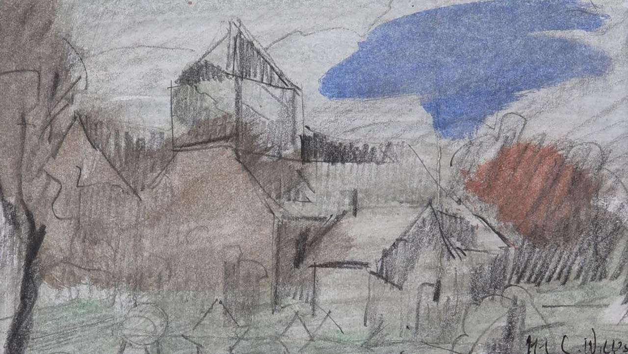 "STUDY OF A CHURCH" by Maurice Canning Wilks