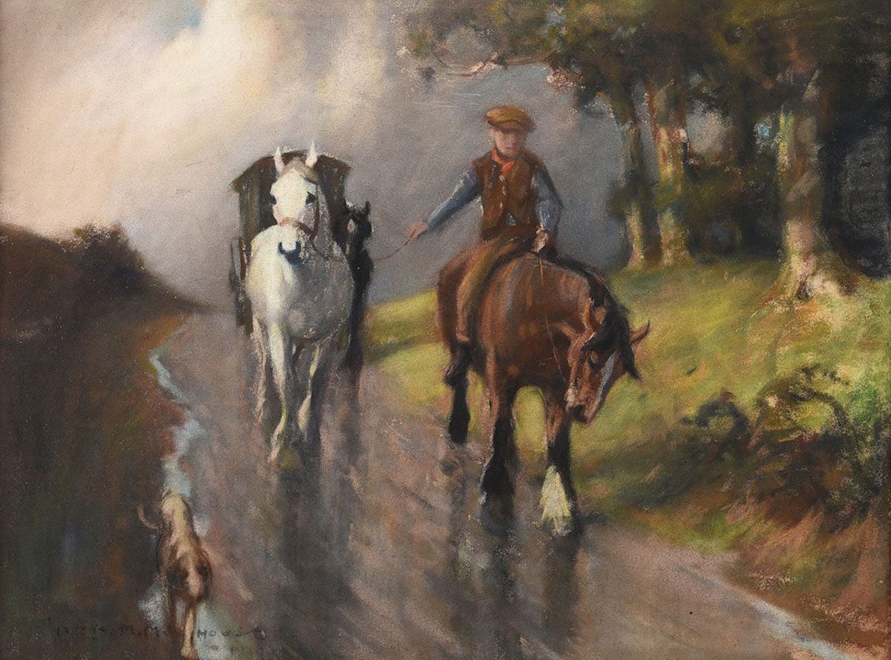 "TRAVELLERS ON THE ROAD" by English School