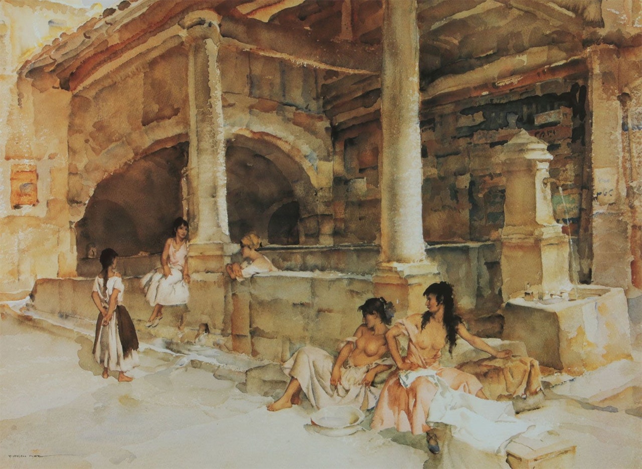 "GIRLS BY THE WATERPUMP" by William Russell Flint