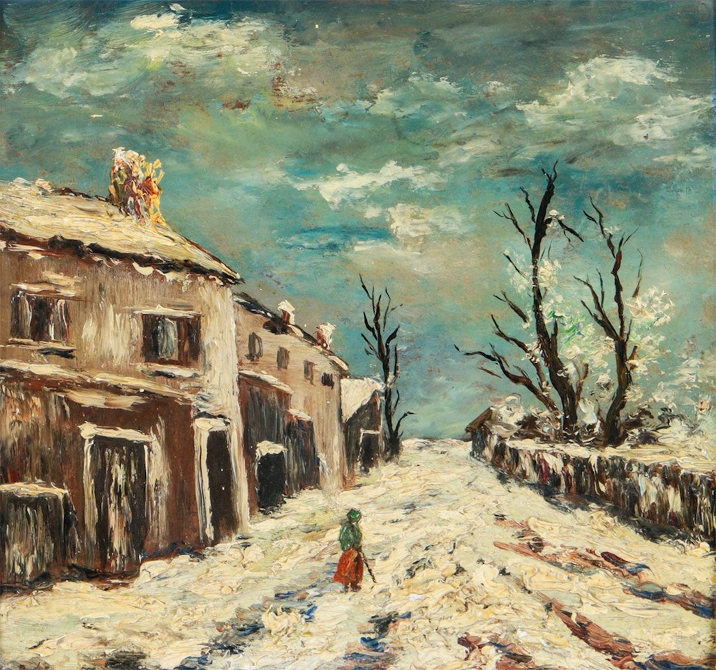 "WALKING IN THE SNOW" by French School