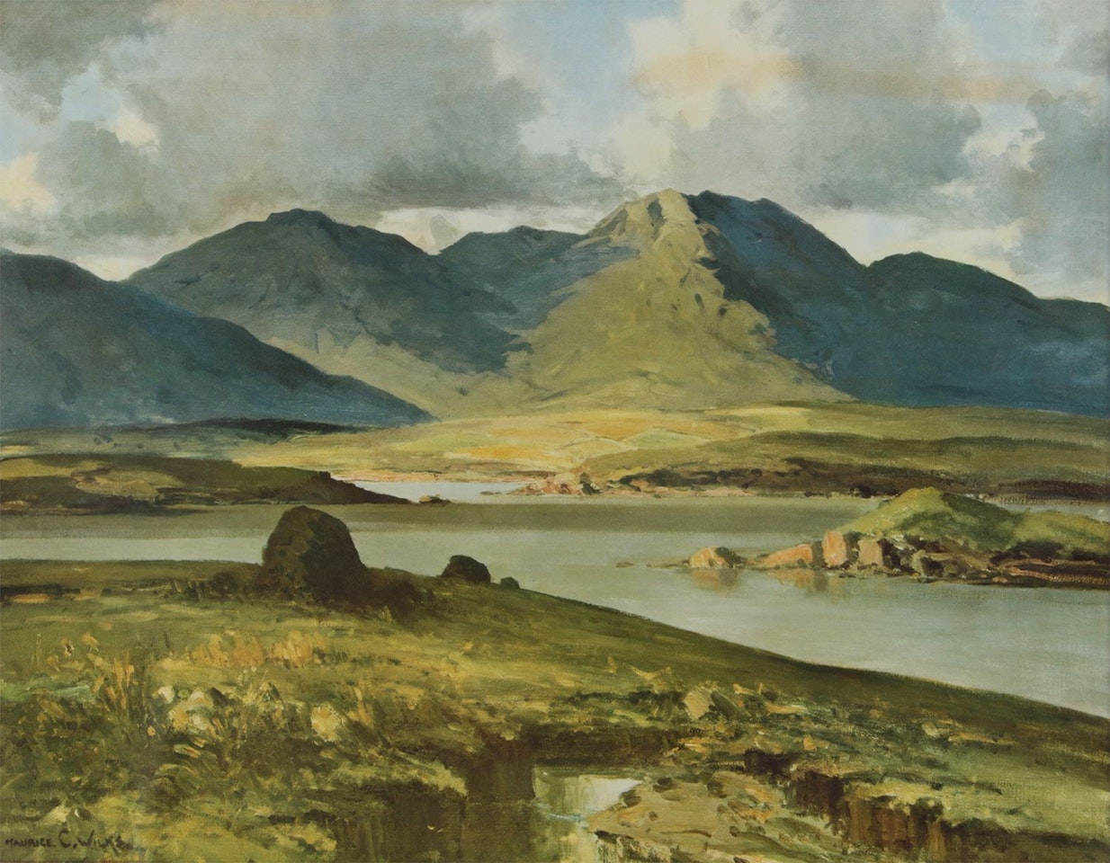 "TURF STACKS , CONNEMARA" by Maurice Canning Wilks