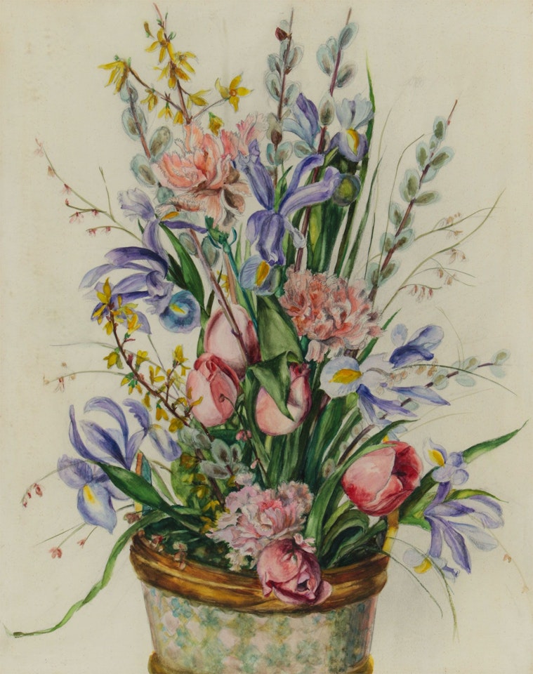 "STILL LIFE , FLOWERS" by English School