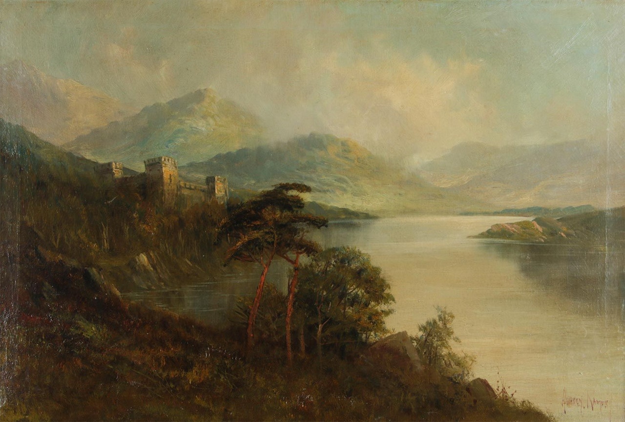 "CASTLE BY THE LOUGH" by English School