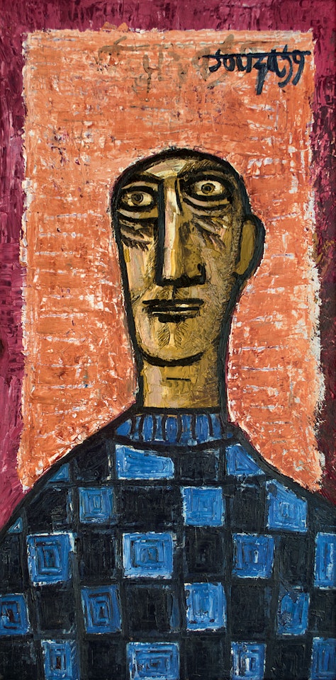 Man in Checked Shirt by Francis Newton Souza