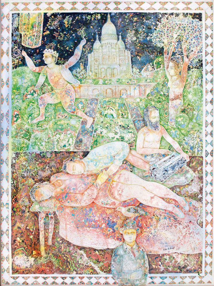 Lovers in Front of Sacre Coeur by Sakti Burman
