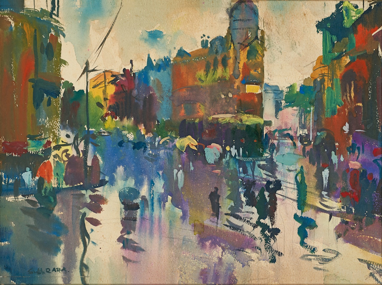 Monsoon Landscape by Sayed Haider Raza
