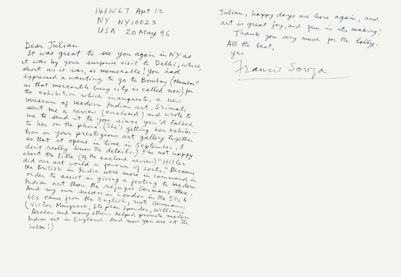 Two Handwritten Letters by Francis Newton Souza