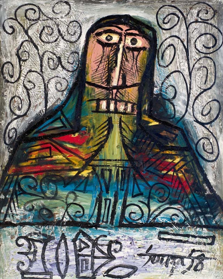 MAN AT TABLE by Francis Newton Souza