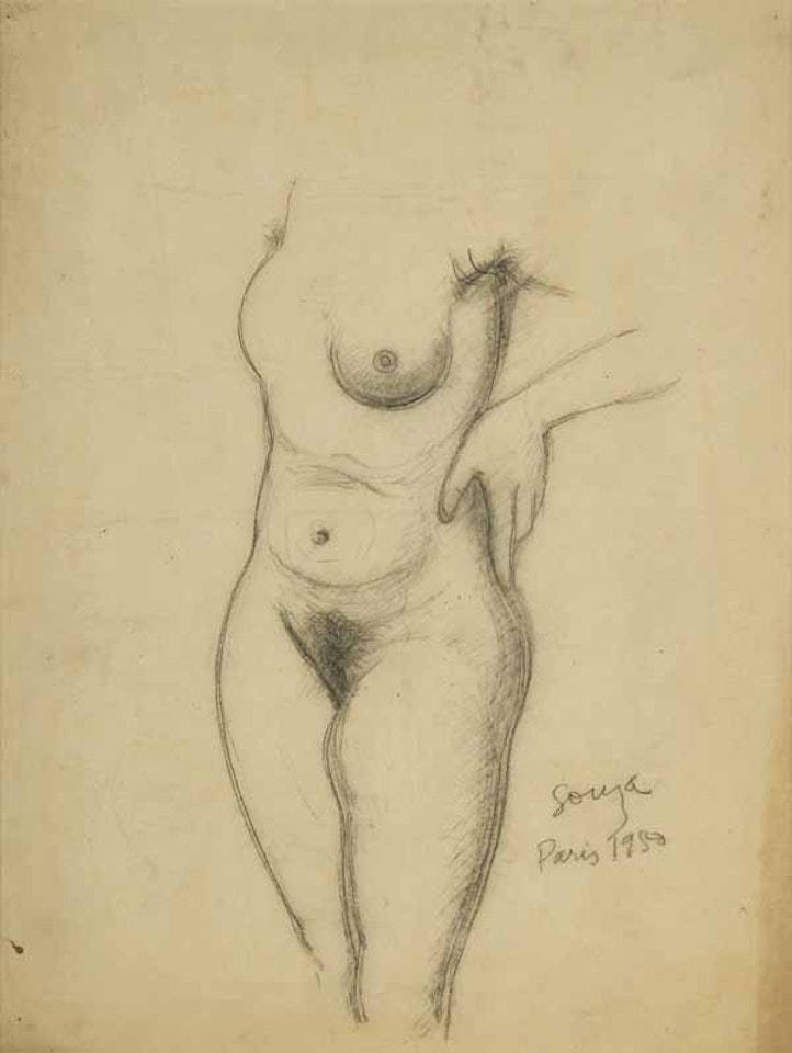 UNTITLED (STANDING NUDE) by Francis Newton Souza