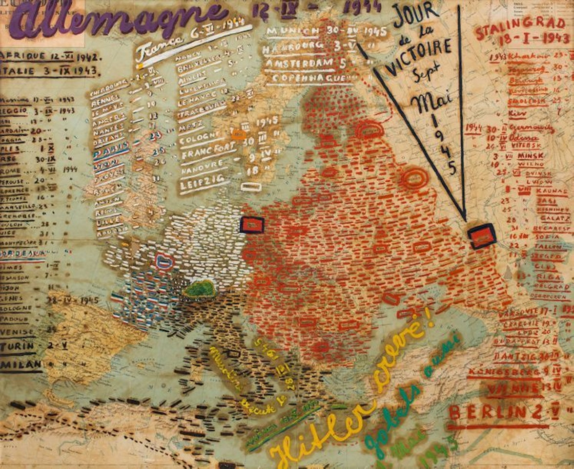 Map of Allied victories between 1939 and 1945 by Moïse Kisling