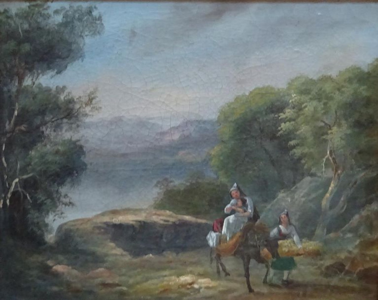 landscape of peasants, one of them and the other of peasants by Italian School
