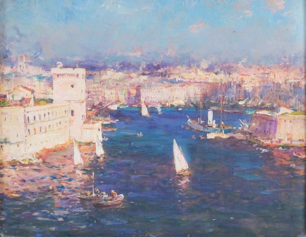 The entrance to the port of Marseille by Jean Baptiste Olive