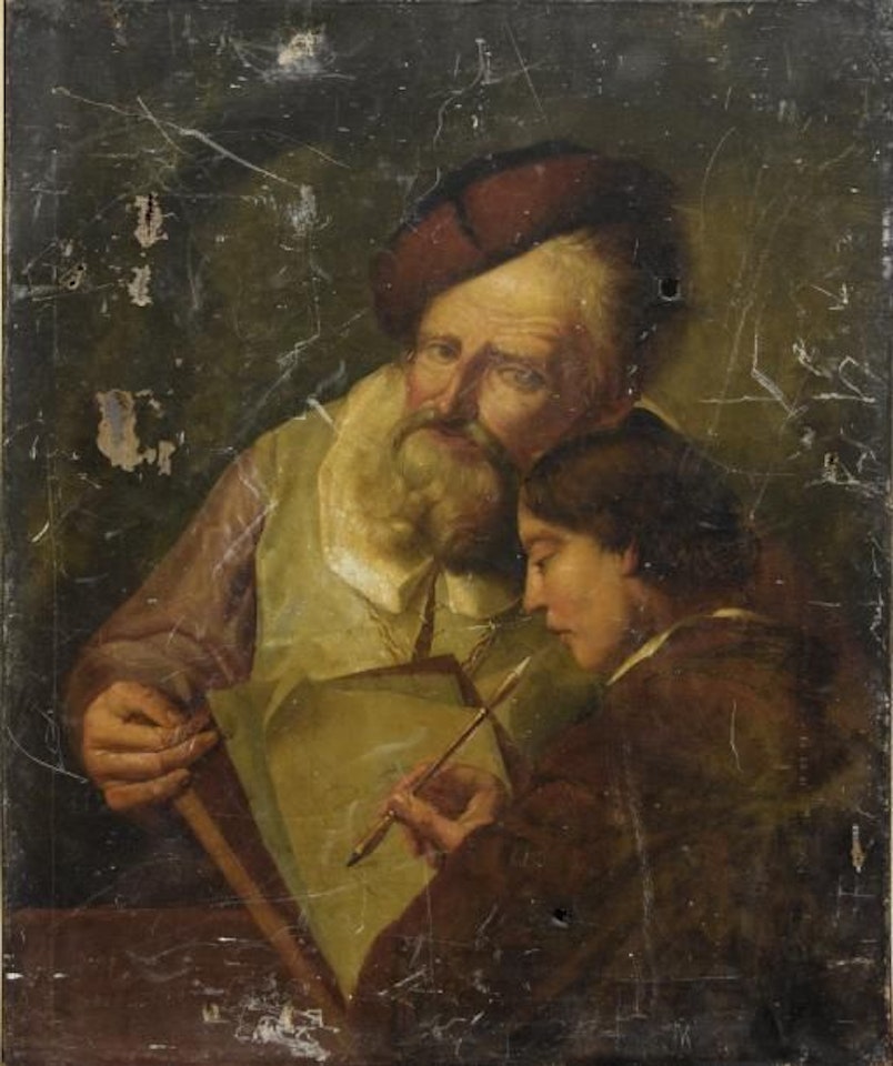 The student and his master by German School