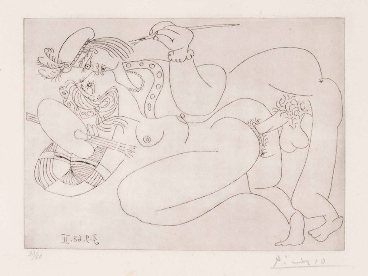 Erotic scene (3.9.68 II) by Pablo Picasso