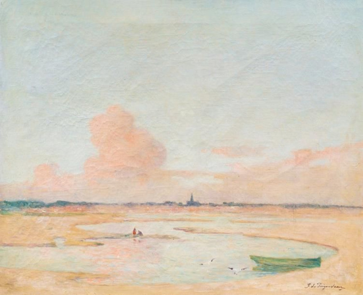 Soleil couchant sur une plage au Croisic by Ferdinand du Puigaudeau