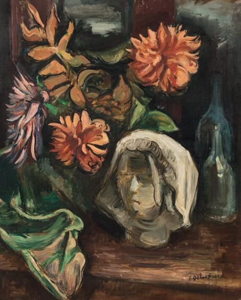 Nature morte au plàtre et aux dahlias by Othon Friesz