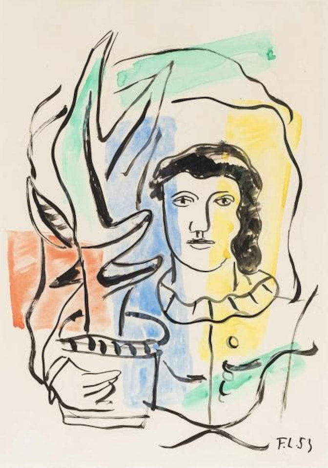 Jeune fille tenant un vase by Fernand Leger
