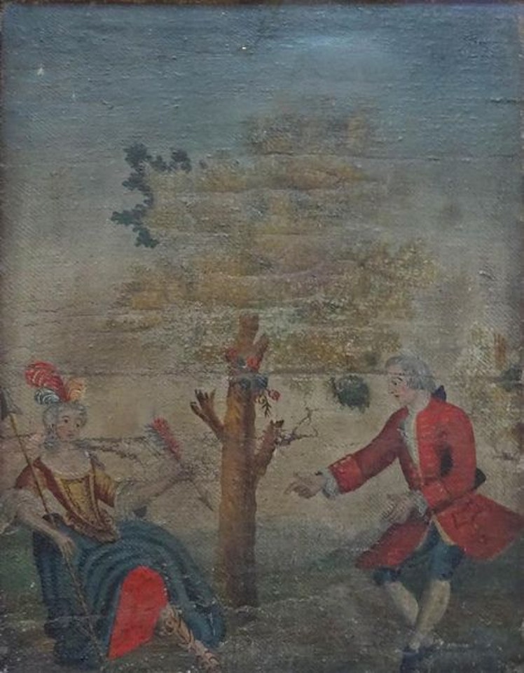 Couple near a tree by French School