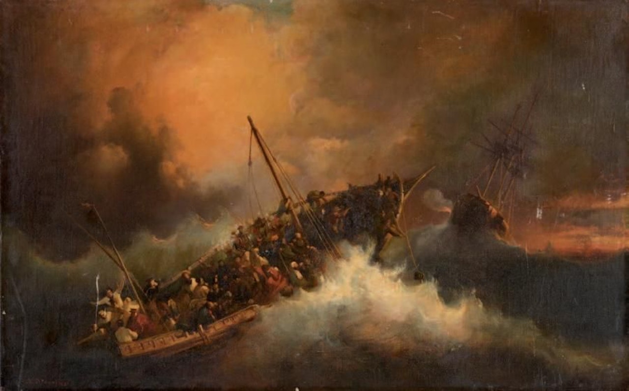 The shipwreck by Adolphe Monticelli