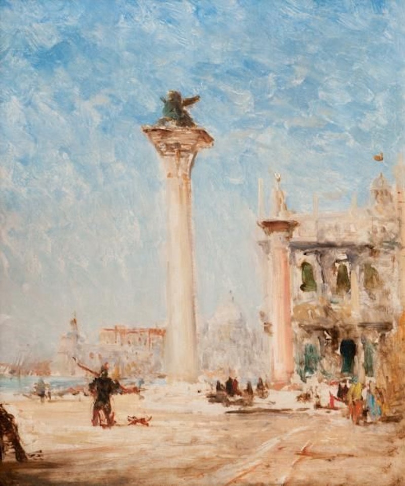 The columns of Saint Mark"s Square in Venice by Félix Ziem