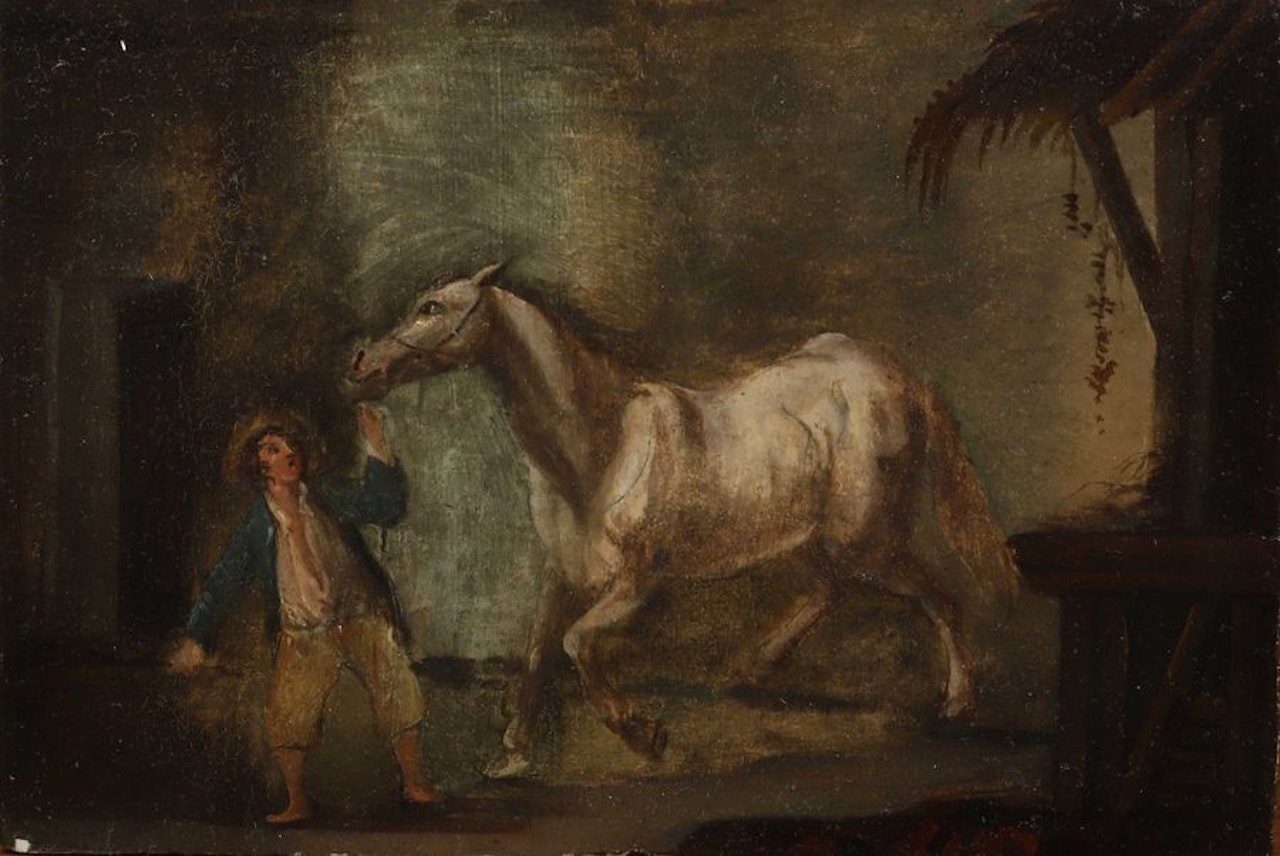 "Stable Boy and a Horse" by French School
