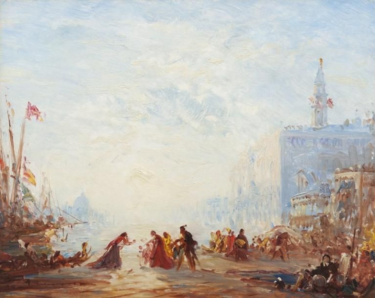 Boarding at Quai des Esclavons, Venice by Félix Ziem