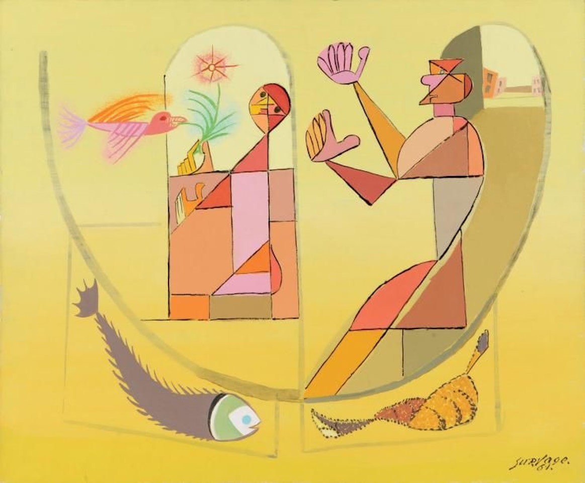 Bird and flowers by Leopold Survage