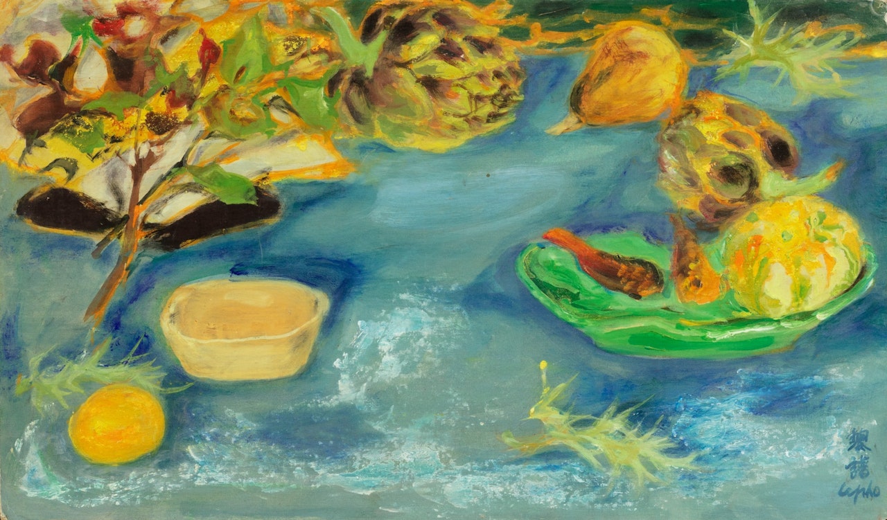 Still life with artichokes by Le Pho