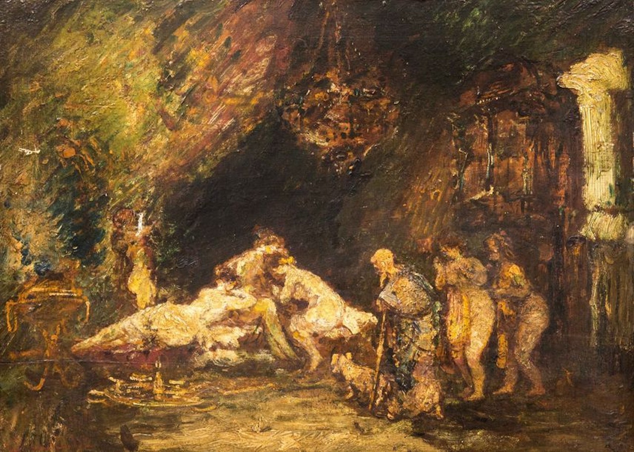 The temptation of Saint Anthony by Adolphe Monticelli