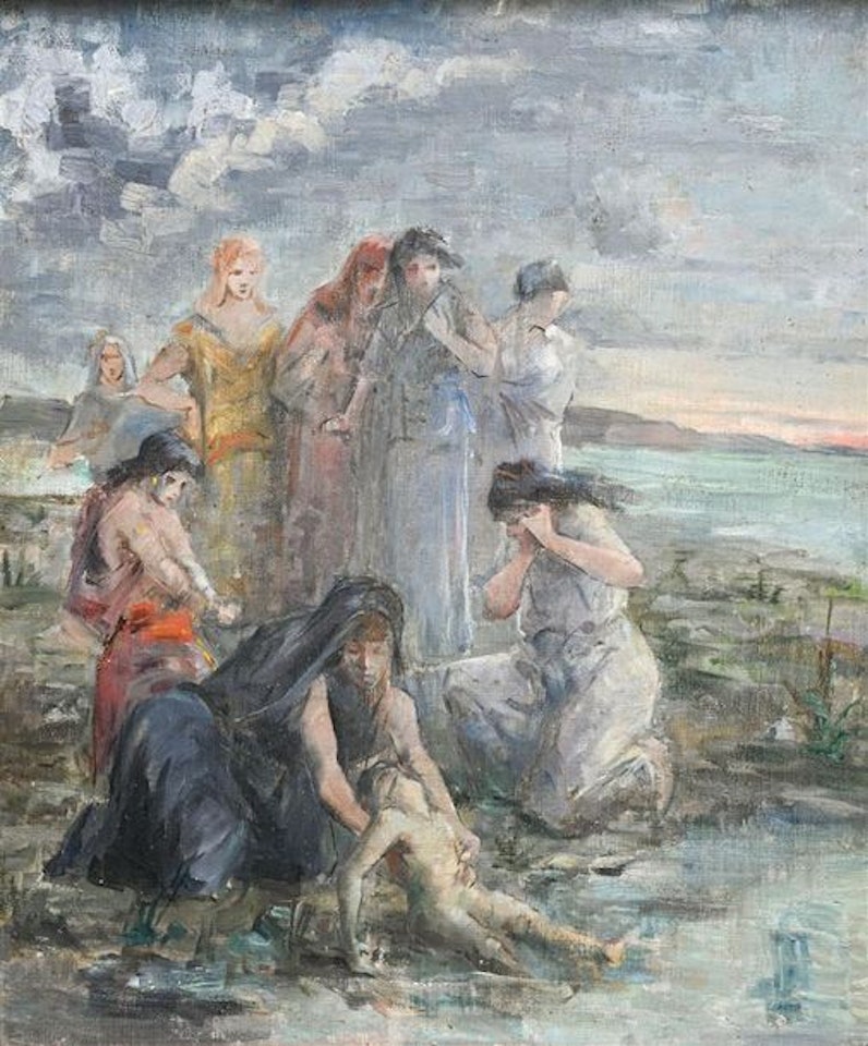 Moses saved from the waters by French School