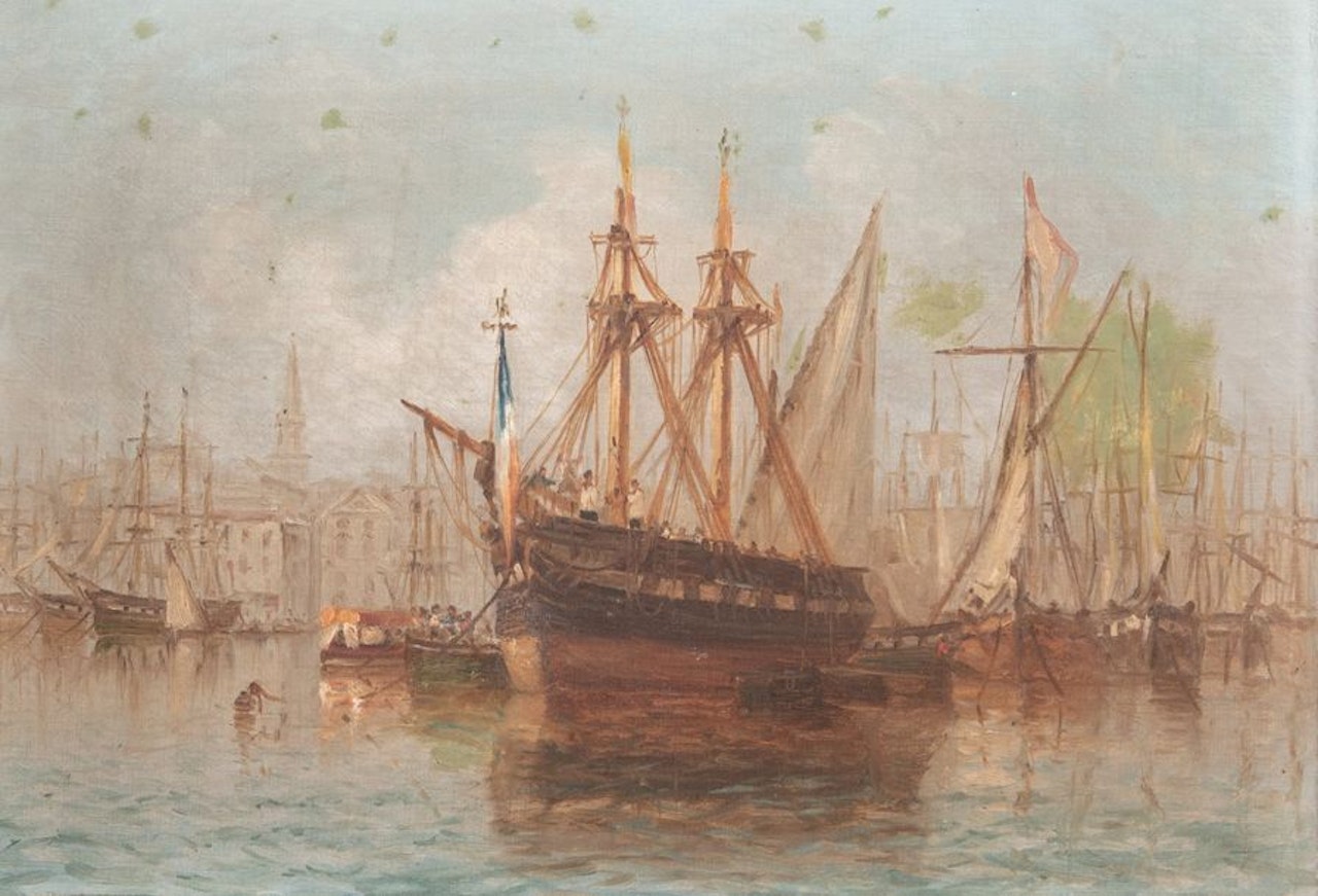 Les Accoules from the Old Port in Marseille by French School