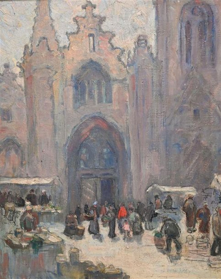 The market in front of the cathedral by French School
