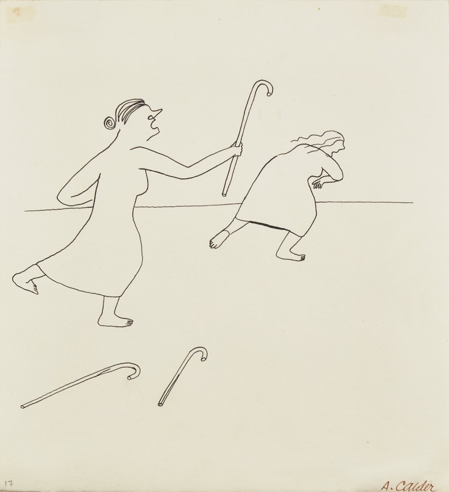 "A famous old lady had three sticks..." by Alexander Calder