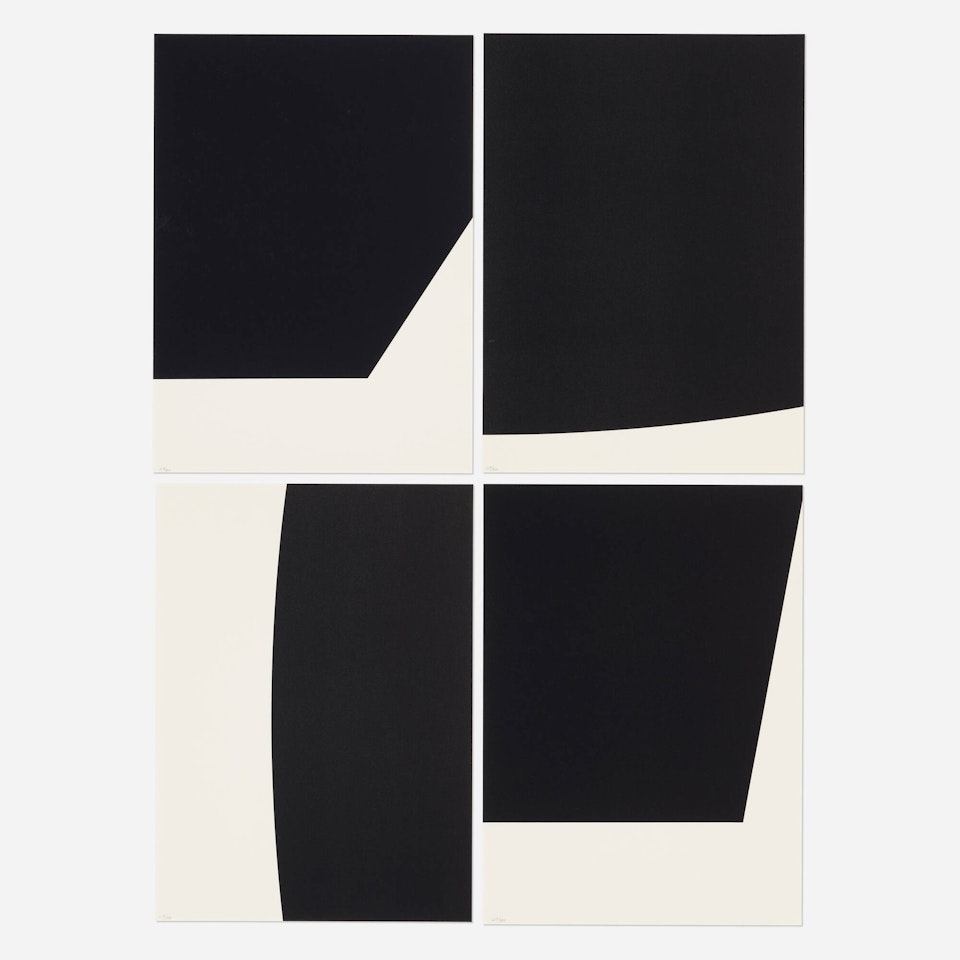 Four works from Un coup de dés jamais n"abolira le hasard (by Stéphane Mallarmé) by Ellsworth Kelly