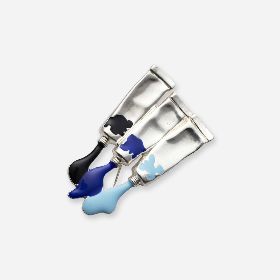 "Couleurs coulees" brooch by Arman