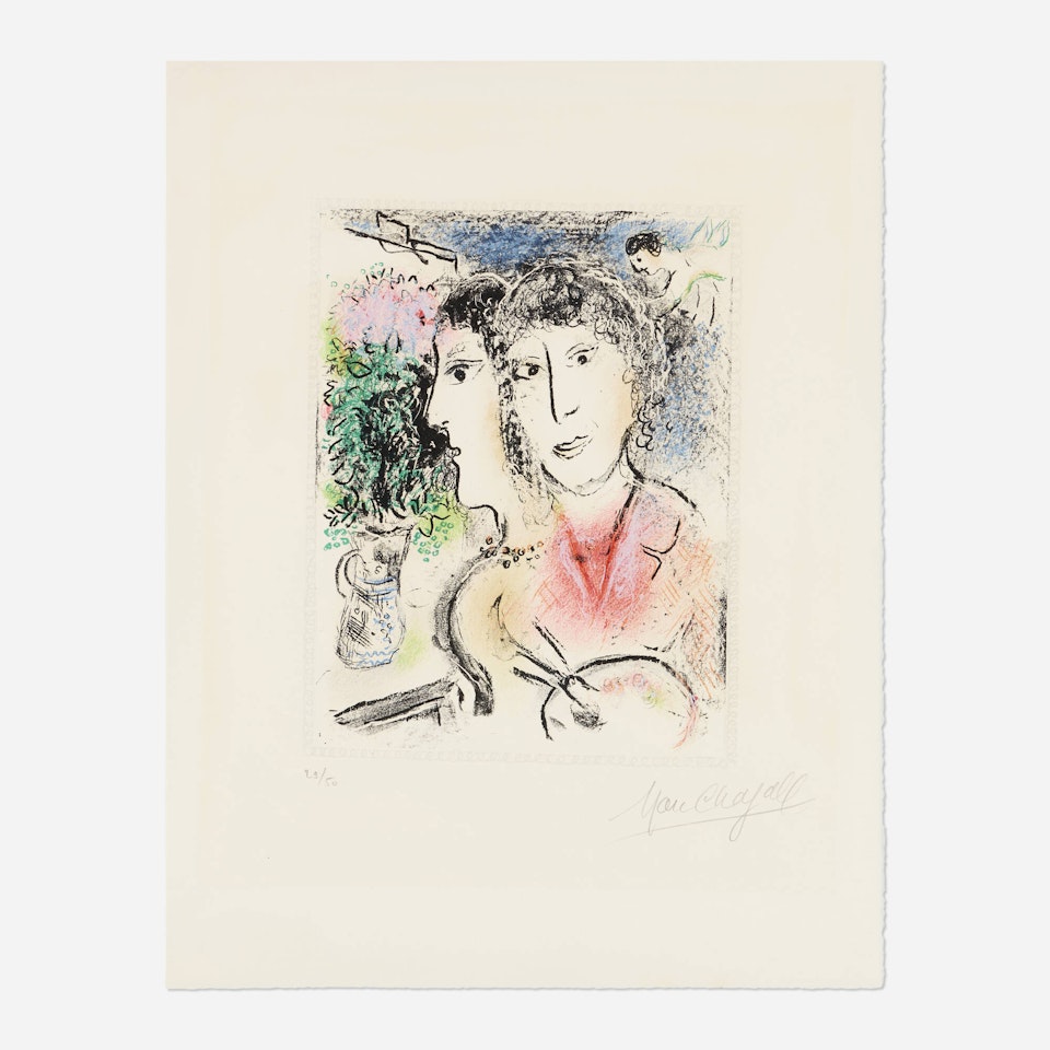 Double Portrait au Chevalet by Marc Chagall