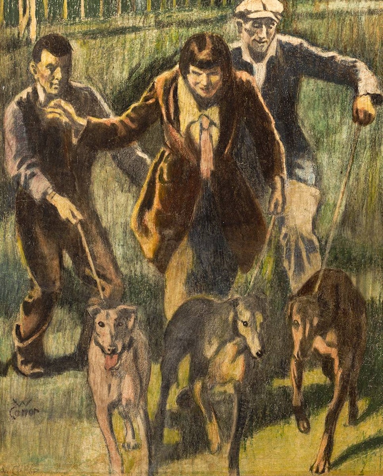 EXERCISING THE GREYHOUNDS by William Conor