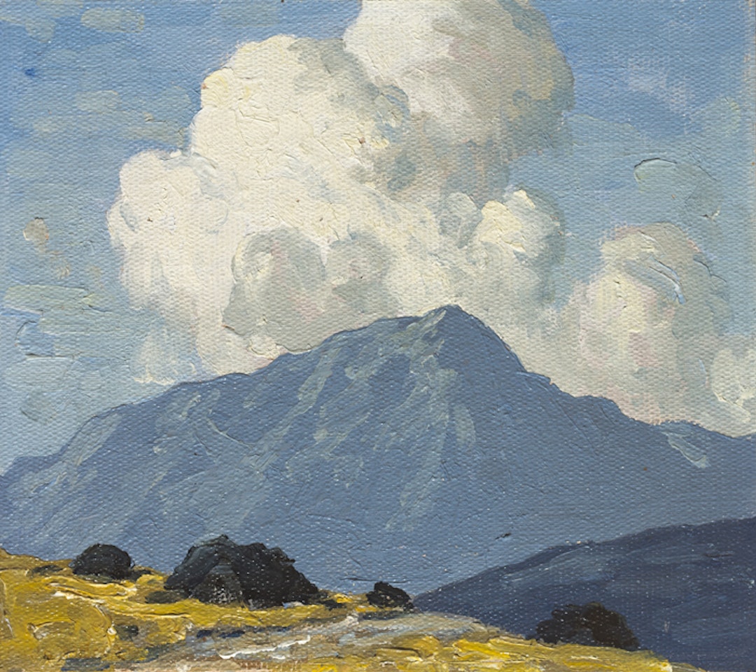 TURF STACKS WITH MOUNTAIN BEYOND by Paul Henry