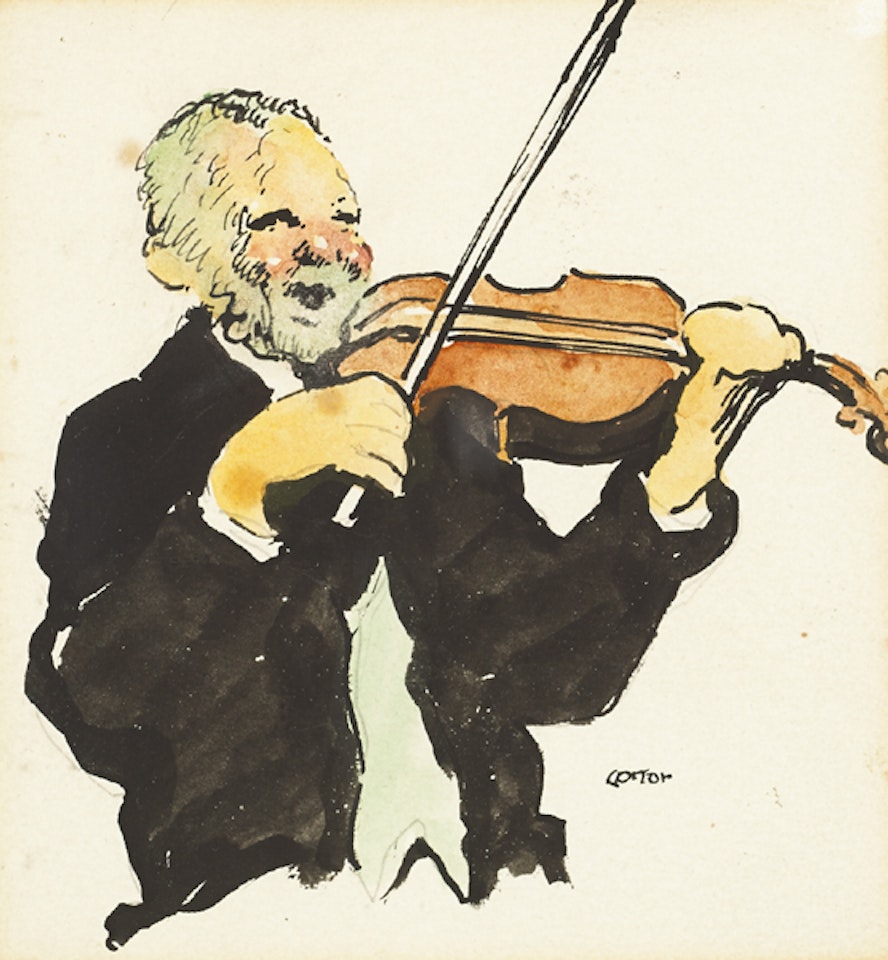 THE FIDDLER and WRITING A CHRISTMAS CARD by William Conor