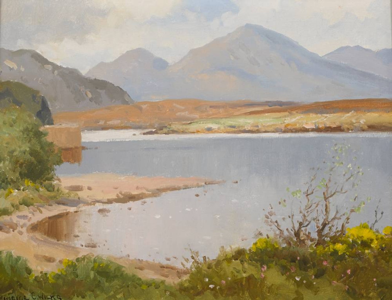 KYLEMORE LAKE AND THE MAAM TURKS, COUNTY GALWAY by Maurice Canning Wilks
