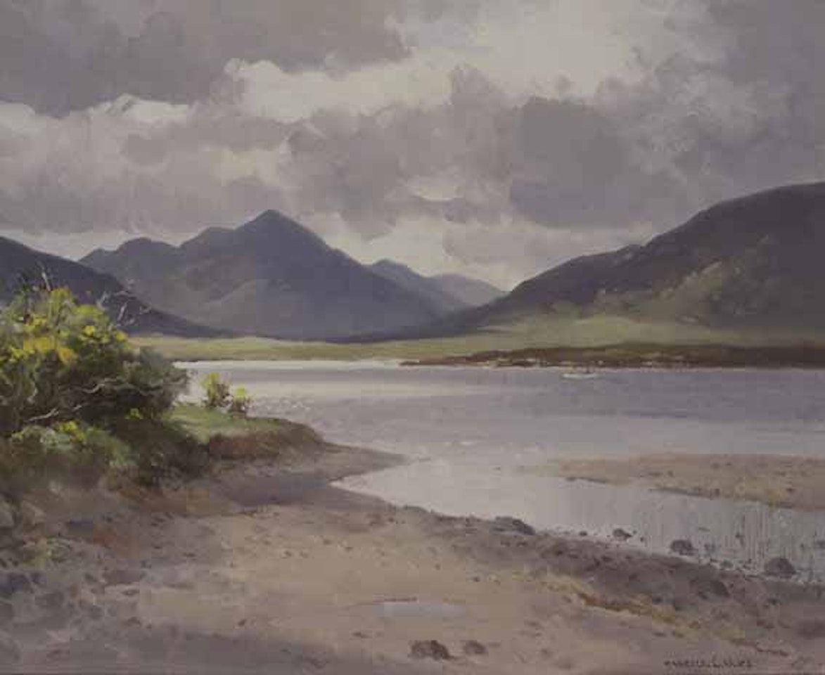 RAIN CLOUDS OVER KYLEMORE, CONNEMARA by Maurice Canning Wilks