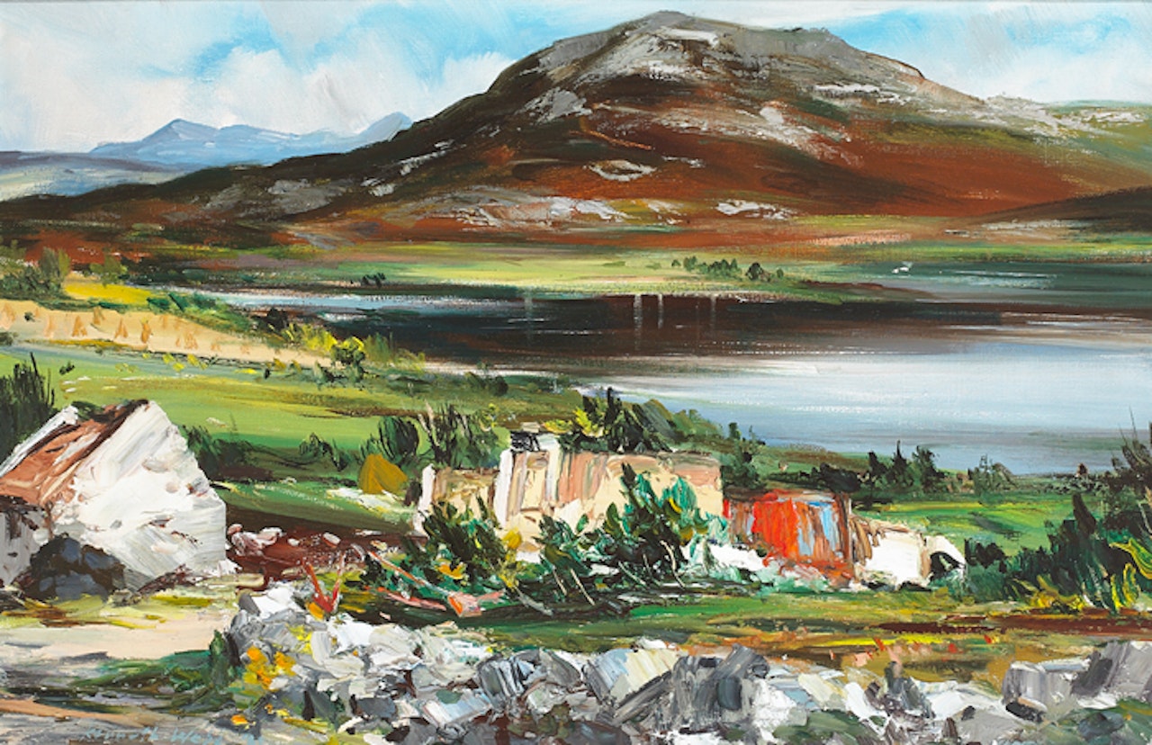 LANDSCAPE WITH FARM BUILDINGS by Kenneth Webb