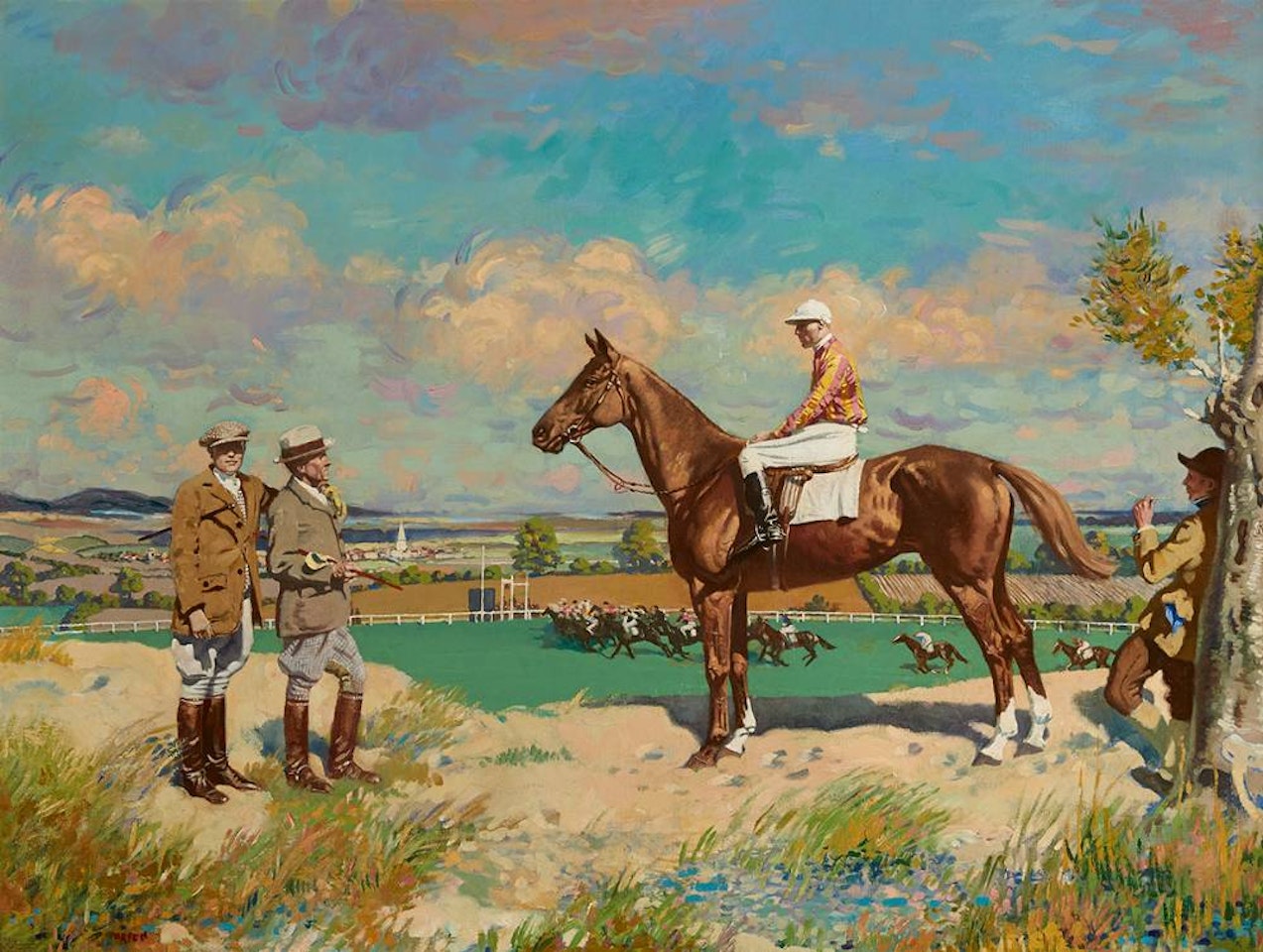 SERGEANT MURPHY AND THINGS; MR STEPHEN SANFORD"S SERGEANT MURPHY WITH CAPTAIN "TUPPY" BENNETT AND THE TRAINER GEORGE BLACKWELL by William Orpen