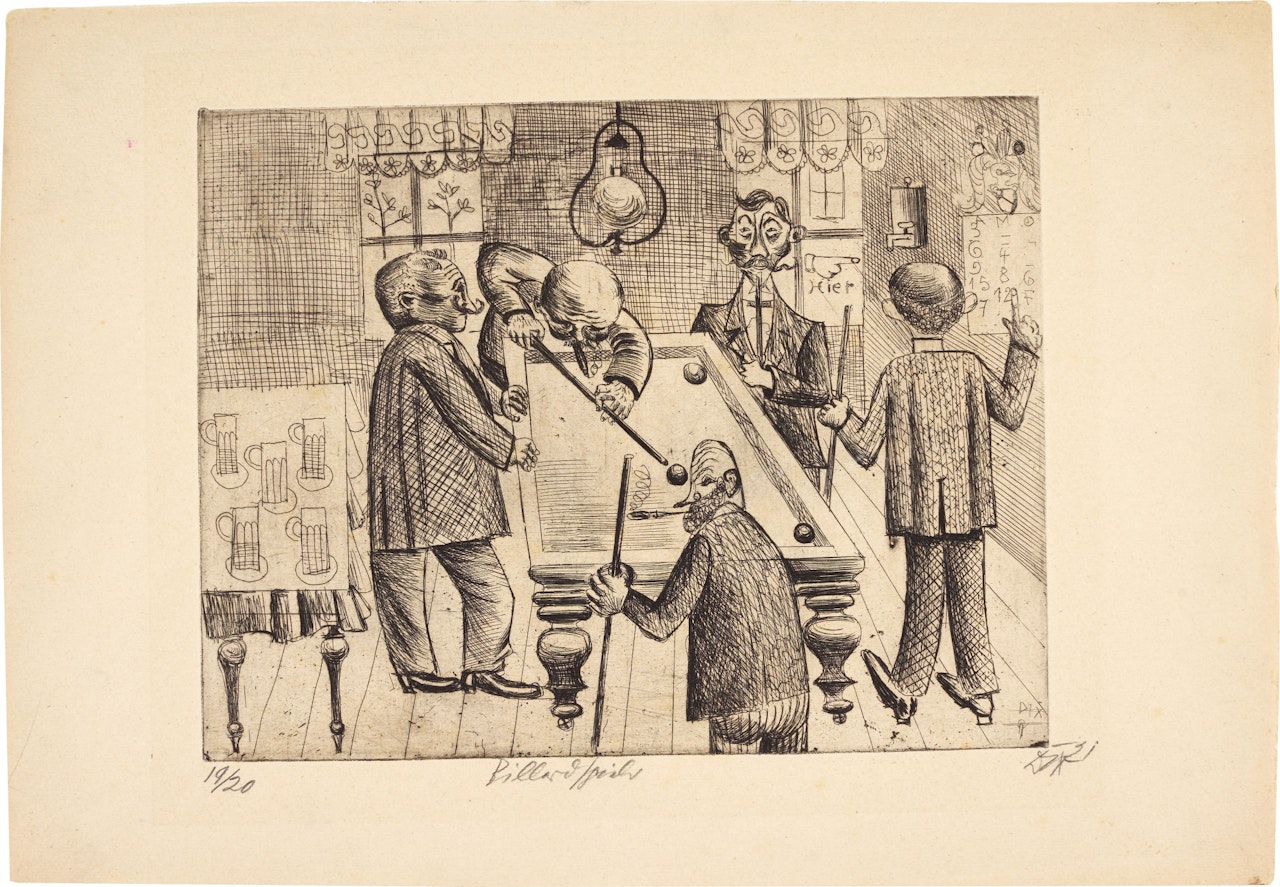Billardspieler (K. 12) by Otto Dix