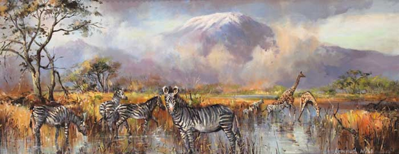 ZEBRA AT KILIMANJARO, KENYA by Kenneth Webb