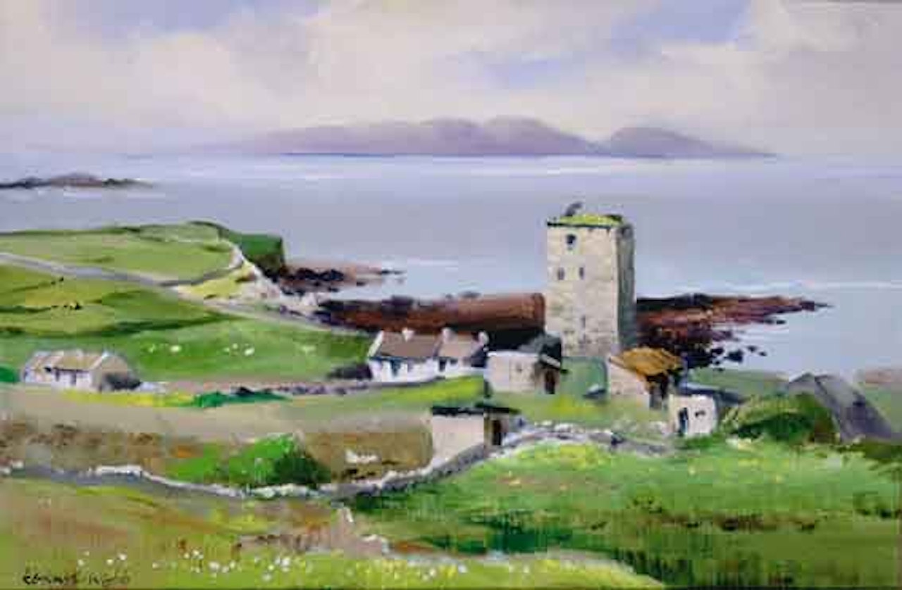 GRANUAILLE"S TOWER, NEAR RENVYLE, CONNEMARA by Kenneth Webb
