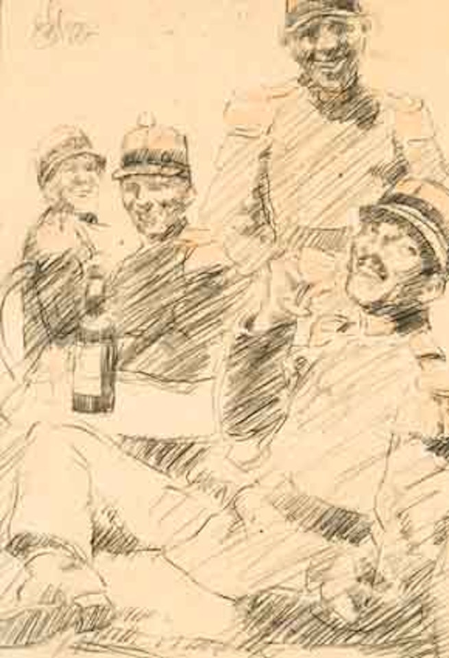 ARMY OFFICERS CAROUSING by William Conor