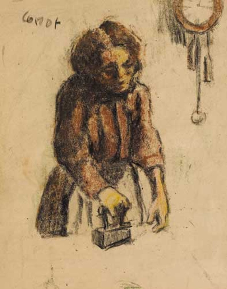 WOMAN IRONING by William Conor